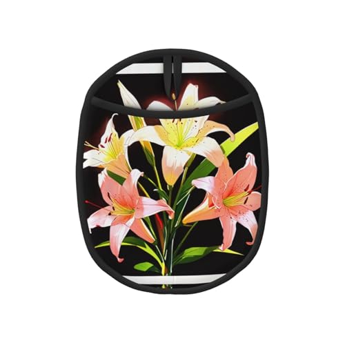 Un ramo de lirios en plena floración, 1 almohadilla antiquemaduras, plegable, adecuada para olla caliente, bandeja para hornear, cuenco de sopa