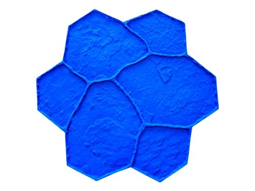 New Random Stone Concrete Stamp Single by Walttools | Decorative Stone Tile, Rotational Pattern, Sturdy Polyurethane Texturing Mats, Realistic Detail (Rigid/Blue)