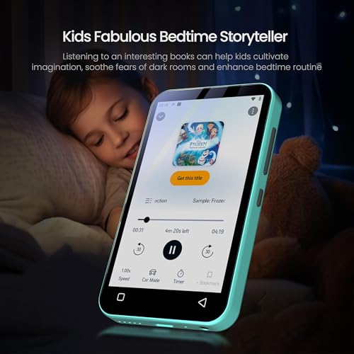 Image of TIMMKOO 80GB Kids MP3 Player with Bluetooth, Pre-Installed Spotify, Spotify Kids, Audible, 4 inch WiFi MP4 Music Player (Blue)