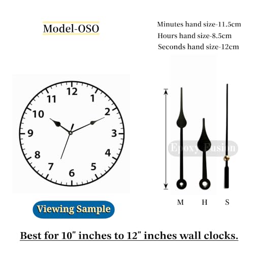 Image of 18mm Sweep and Silent Clock Machine and Sturdy Black Metal Needles | Non-Ticking Battery Operated Clock Movement Replacement for DIY Resin Clocks & Art