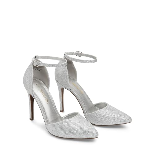 Image of DREAM PAIRS Women's High Stiletto Dress Heels Pumps | Closed Toe Pointed Toe Ankle Strap Dress Comfortable Pumps Shoes for Wedding Party Birthday Dancing