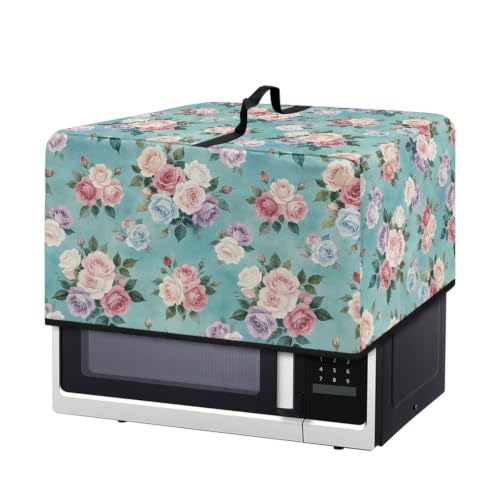 Image of Countertop Oven Cover Protective Toaster Oven Dust Cover Decorative Small Kitchen Appliance Protector for Countertop Decor, S, 18.25 x 14.5 x 11 Inches, Rose Teal