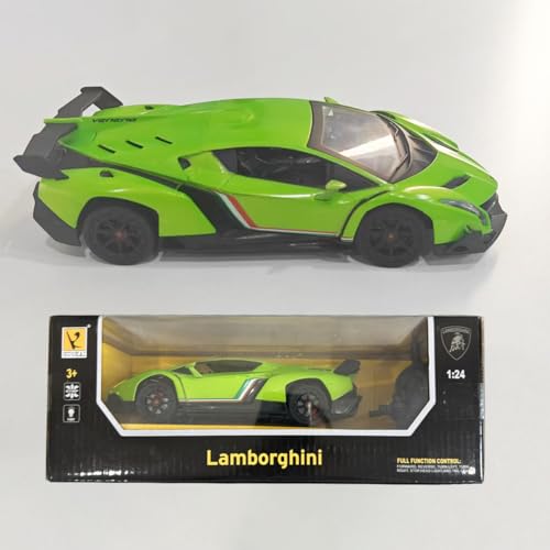 LUXOS RC Lamborghini Remote Control Car, 1:24 Scale Official Licensed Lamborghini Toy Car, 2.4Ghz RC Car Toys for Boys Age 4-6 3-5 6-8 Year Old Birthday Gift Ideas for Kids (Green)
