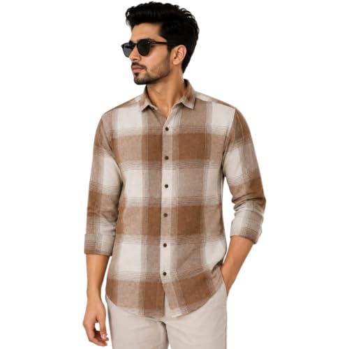 Image of Men's Flannel Plaid Check Full Sleeve Button-Down Shirt