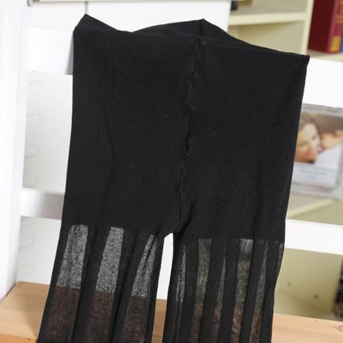 Image of Simple Pantyhose Stockings, Cute Cross Vertical Black Tights Stock Legging Cosplay Fake Tattoo Socks for Women Medium Size (Vertical Pattern)