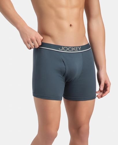 Image of Jockey 8009 Men Super Combed Cotton Rib Solid Boxer Brief with Ultrasoft and Durable Waistband (Pack of 3)