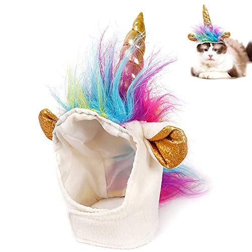Ausein Pet Unicorn Hat for Cats Kitty Small Dog Puppy Cute Adorable Unicorn