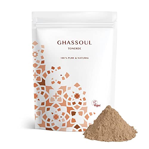 1 kg Ghassoul/Rhassoul Wascherde Pulver, Lavaerde für Haar- & Körperpflege, Marokkanische Premium Tonerde, Natürlich & Vegan, Bio vegane Peeling, Heilerde, Sauna Cover