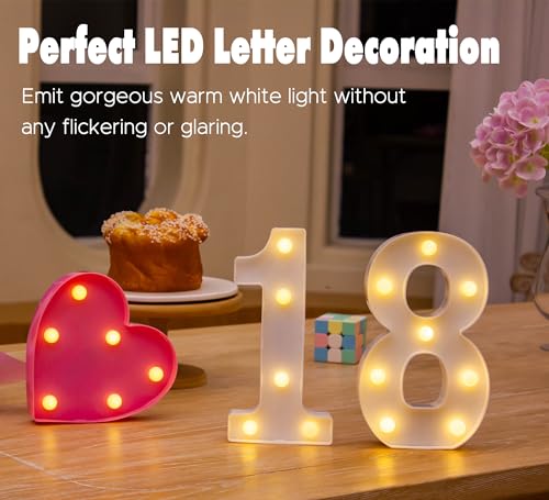 Image of Small Led Marquee Letters, Light Up Letters, 6.5 Inch Led Letter Lights, Battery Powered Lighted Sign for Table, Party, Birthday, Christmas Decor (Pink Glitter Heart)
