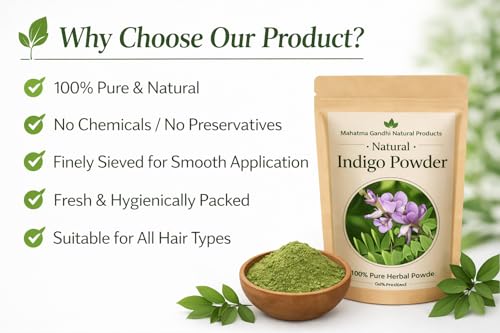 Image of Neeli Avuri Leaf Powder 100g (Pack of 1) | Indigo Powder Organic for Hair Black | Neeli avuri podi for Hair | Natural Hair Color Dye | | 100% Pure & Chemical-Free