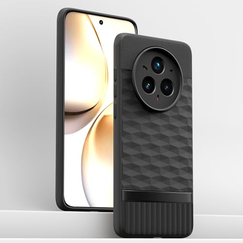 Image of Pikkme Back Cover for Realme 14 Pro Plus 5G / Realme P3 Pro 5G Camera Protection 3D Hexa Cube Design Silicone Protective Bumper Case (Black)