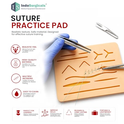 Image of IS IndoSurgicals Suturing Practice /Training Kit with Silicon Pad for Students