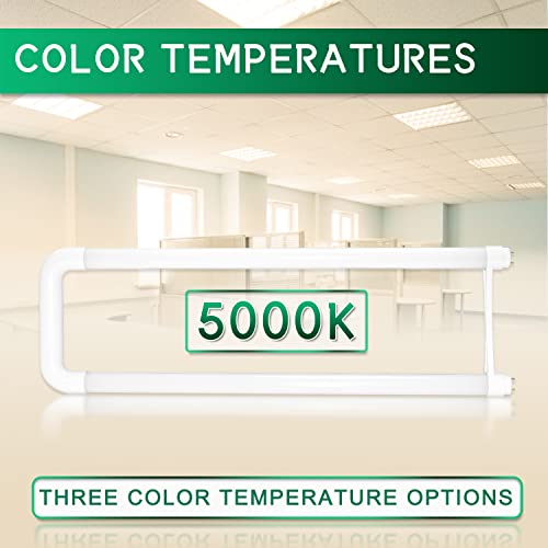 10 Pack U Bend Led Tube Light, 20W (32W Equivalent), 5000K Daylight White, 2200 Lumens, T8 T10 T12 Fluorescent Light Tube Replacement, Dual-End Powered, Ballast Bypass, Frosted Cover #TOP2