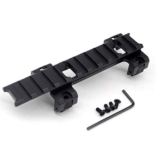TRIROCK 20mm Picatinny Weaver Rail Extension Scope Mount Adapter Claw with 11 Slots for MP5 GSG5 G3 Rail Bracket Clip Cover