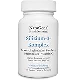 NatuGena Silizium-3-Komplex Ackerschachtelhalm/Bambus/Brennnessel + Vitamin C / 120 Kapseln HPMC 0...
