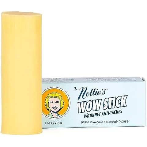Nellie's Wow Stick - Stain Remover for Fabrics & Clothes - Cleans Grass, Makeup, Wine, Grease, Coffee, Blood for Laundry - Plant-Based (2.7 oz) Cover