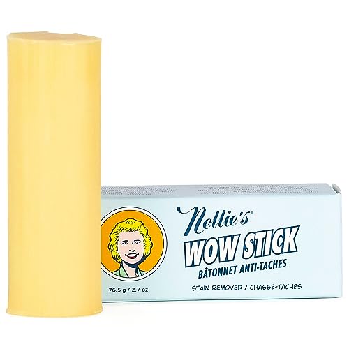 Nellie's Wow Stick - Stain Remover for Fabrics & Clothes - Cleans Grass, Makeup, Wine, Grease,...