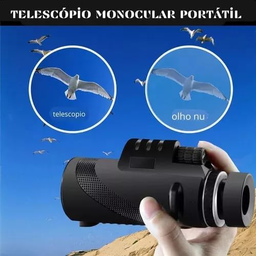 Telescópio monocular portátil com zoom monocular 40 x 60 com suporte de celular profissional para ob