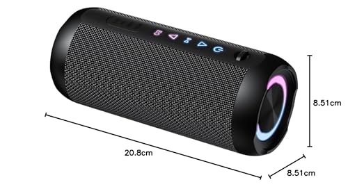 Miniatura 8 de Altavoz Bluetooth Portatil 5.4, 30w Altavoz Bluetooth Potente, Doble Graves Speaker, 30h Reproducción, Ip7 Impermeable Altavoces, Rgb Luces, Tws Emparejamiento, Apoya Micro Sd Aux Negro Oscuro