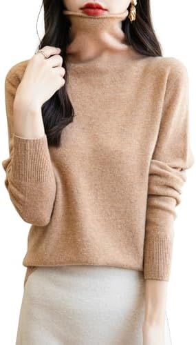 Chanyarn Women's 100% Merino Wool Seamless Sweater Turtleneck Fir...