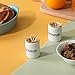 LEETOYI Ceramic Toothpick Holder Dispenser, Set of 2, White