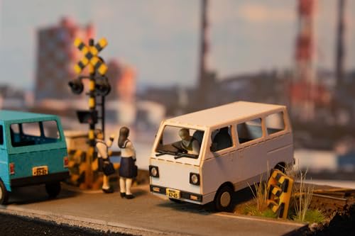 Kit de modélisme Plum Kei Van White Blue Silver 1/80 Town Corner Series - 7