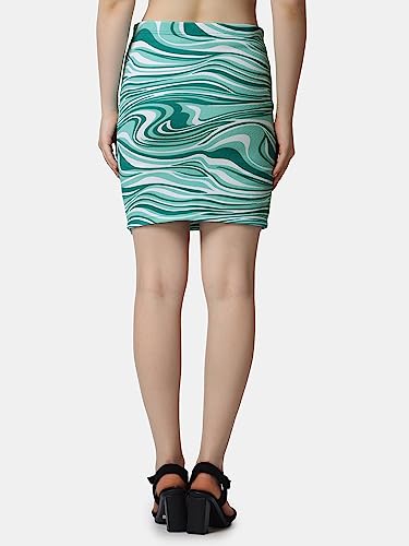 Image of POPWINGS Women Casual Pencil Slit Printed Skirt for Women | Summer Skirt for Women | Concert Slit Short Skit for Women