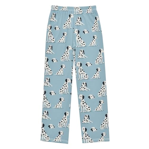 Boys' Pants Cute Dalmatian Dog Light Blue Long Bottoms Jogger Pants Elastic Waist Trousers with Pockets S-XL