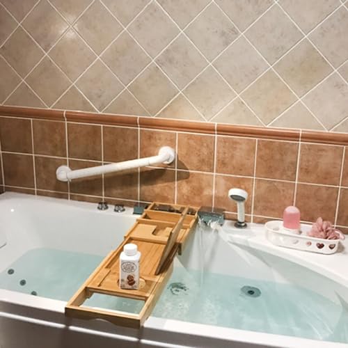 Support de rangement en bambou extensible pour salle de bain et lit - 5