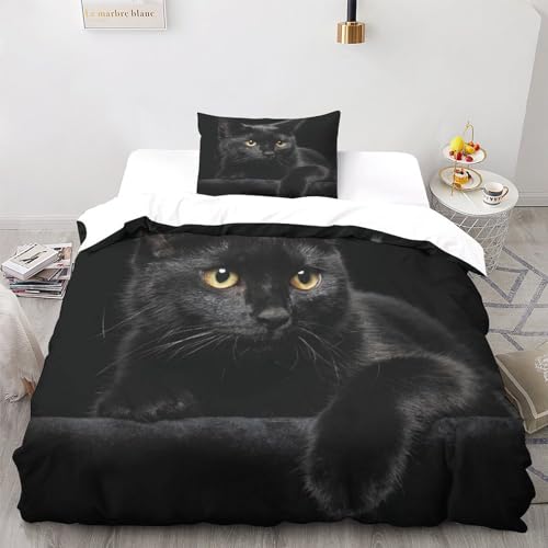 Parure de lit microfibre chat 3D supérieure pour garniture de lit - 3