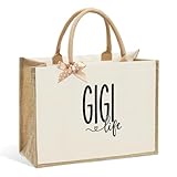 CHQIUCR Bolsa de basura Healthy Boss Best Ball Mom Nana Auntie Mimi Granny Mamaw Mamaw Mama Gifts Bolsas de arpillera reutilizables para mujer, Gigi 0047, 16.7×12.5×7.5 inches