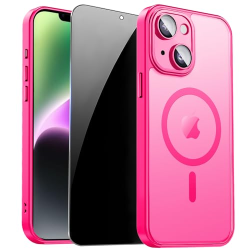 Image of for iPhone 14 Plus Case with Privacy Screen Protector, Hot Pink