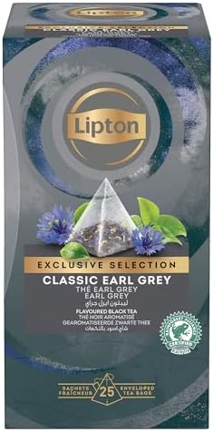 Lipton Tea, Earl Grey Tea with Bergamot and Marigold, 25 Pyramid Tea Bags, Exclusive Selection, Balanced Tea