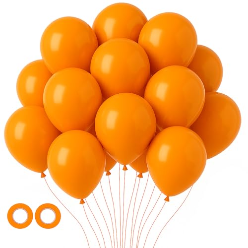 Image of Voircoloria 105pcs Orange Balloons 12inch Party Latex Balloons for Boys Girls Birthday Baby Shower Gender Reveal Wedding Sunflower Party Decorations