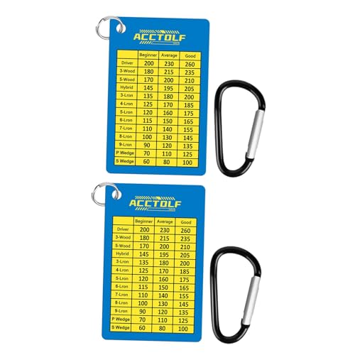 Shamiina ゴルフヤードカード 2枚 ゴルフクラブ 距離チャートカード 男性 女性 ゴルファー 平均