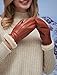 YISEVEN Women's Leather Gloves Mittens Fur Cuff, Cognac 7.0