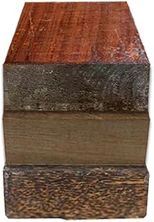 Exotic Wood Zone's Pack of 3 Sapele, Padauk, Black Palm Bowl Blanks 4" x 4" x 2" | Multi Species Hardwood Turning Wood Blocks