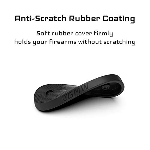 GMW Gun Magnet War Door II Series 1-Pack | 75 lbs. Rating | Rubber Coated Magnetic Gun Mount | Easy Release Under Car, Truck, Desks, Safes, and Walls | Concealed Gun Holder for Handgun, Pistol, Rifle