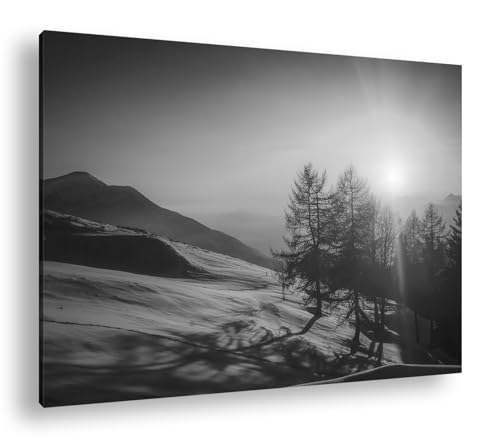 Lever de soleil montagnes enneigées deyoli fini les murs vides 90x60cm