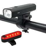 JETCAT Bike Lights for Night Riding, Bicycle Lights Front and Rear, Light Bar for Ebike Headlight, Bicycle Headlight, LED Bike Lights, Back Tail Light Set, Rechargeable, Scooter Dirt BMX MTB Road