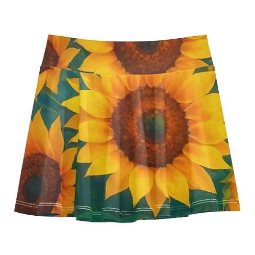 Vintage Sunflowers Rustic Girls' Shorts Athletic Skorts Tennis Skirts for Kids Cheer Butterfly Skirt 3t