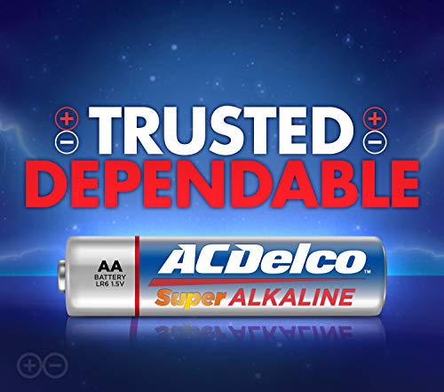 Acdelco 40-Count Aa Batteries, Maximum Power Super Alkaline Battery, 10-Year Shelf Life, Recloseable Packaging, Blue #TOP7