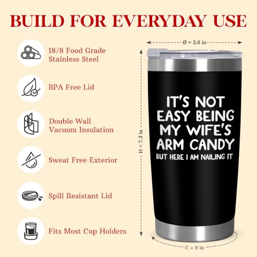 Christmas Birthday Gift for Husband from Wife, 20 oz Tumbler for Men - Image 3