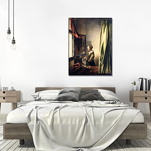 123 Life Johannes Vermeer Poster Girl Reading A Letter Print - Classic Paintings Canvas Wall Art Home Office Artwork Wall Decor For Women Men Unframed (Girl Reading A Letter,30X40Cm/12X16In) #TOP2