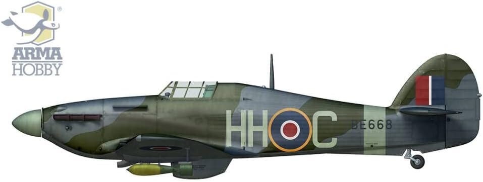 Arma Hobby 1/72 Scale Hurricane Mk II a/b/c Dieppe Deluxe Set - Plastic Model Building Aircraft Kit, Item # 70054