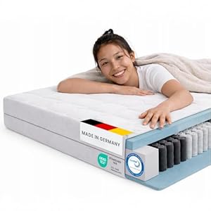 BMM Ortho Medic Plus Matratze 140x200 H4 – Taschenfederkernmatratze 7 Zonen, 25 cm Höhe, rückenschonend bei Rückenschmerzen, Öko-Tex, Made in Germany