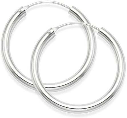 Sterling Silver thick Hoop Earrings - SIZE: 30mm x 3mm - Premium quality. 6276