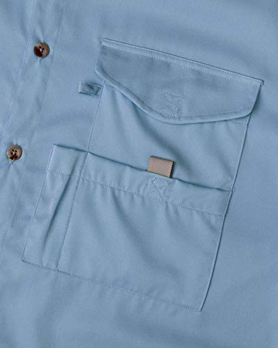 Image of Alimens & Gentle Short Sleeve Fishing Shirt Wicking Fabric Sun Protection Casual Button Down Shirts