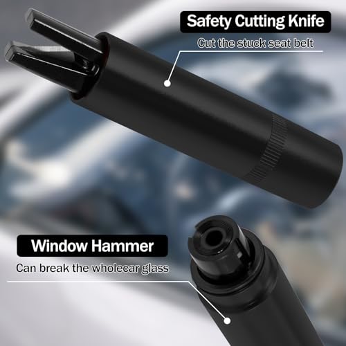 KTZCTPCA 2 Pack Car Safety Hammer Emergency Escape Tool, One Second Car Window Breaker Seatbelt Cutter, Spring-Loaded Glass Breaker Windows Glass Breaker Safety Hammer Auto Rescue Tool Window Breaker
