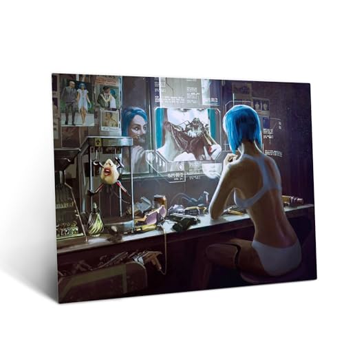 Displate – Metallposter - Magnet-Montage - Cyberpunk 2077 - Smoke and mirrors
